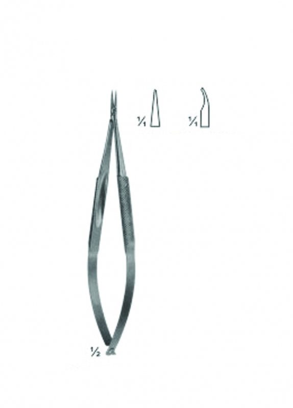 Micro Needle Holder With Round Handles and Bayonet - Shaped