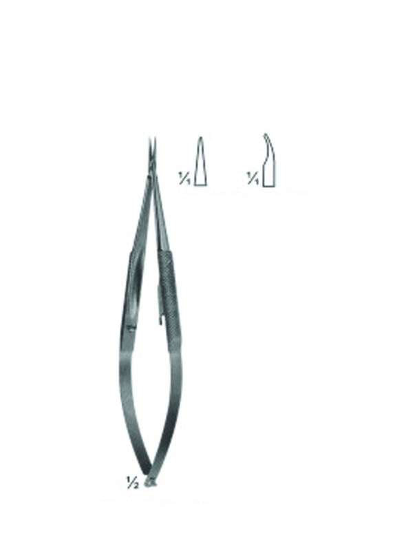 Micro Needle Holder With Round Handles and Bayonet - Shaped