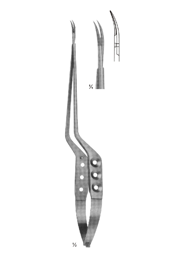 Micro Scissors, Spring Type bayonet Shape